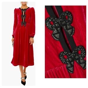 Like New Saloni Camille Bow Embellished Dress
